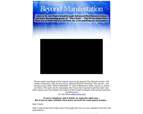 Beyond Manifestation - Dr. Joe Vitale