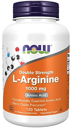 NOW Supplements, L-Arginine 1,000 mg, Nitric Oxide Precursor, Amino Acid, 120 Tablets