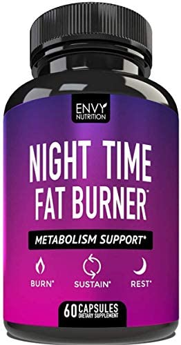 Night Time Fat Burner - Metabolism Support, Appetite Suppressant and Weight Loss Diet Pills for Men and Women - 60 Capsules