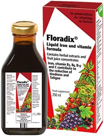 Floradix Floravital Liquid Iron and Vitamin Formula 8.5 fl.oz. - 250 ml. - Made in Germany (3 Pack)