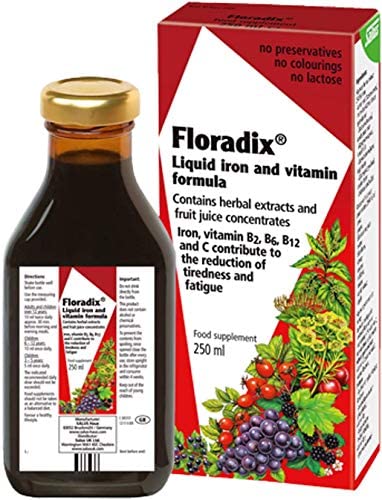 Floradix Floravital Liquid Iron and Vitamin Formula 8.5 fl.oz. - 250 ml. - Made in Germany (2 Pack)