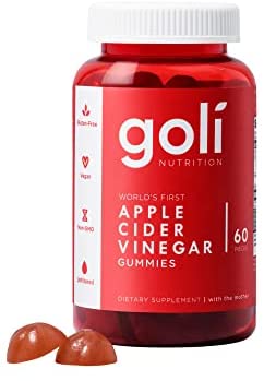 Goli® Apple Cider Vinegar Gummy Vitamins (1 Pack, 60 Count, Gelatin-Free, Gluten-Free, Vegan & Non-GMO Made with Essential Vitamins B9 & B12)