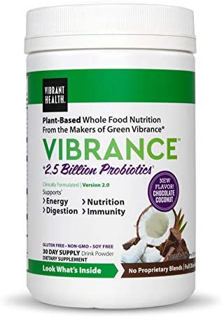 Vibrant Health, Vibrance, Plant-Based Green Superfood Powder, Chocolate Coconut, 30 Servings