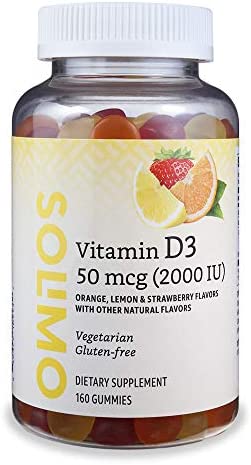 Amazon Brand - Solimo Vitamin D3 2000 IU, 160 Gummies (2 Gummies per Serving)