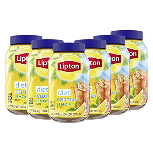 Lipton Diet Iced Tea Mix, Lemon, Makes 20 Quarts (Pack of 6)