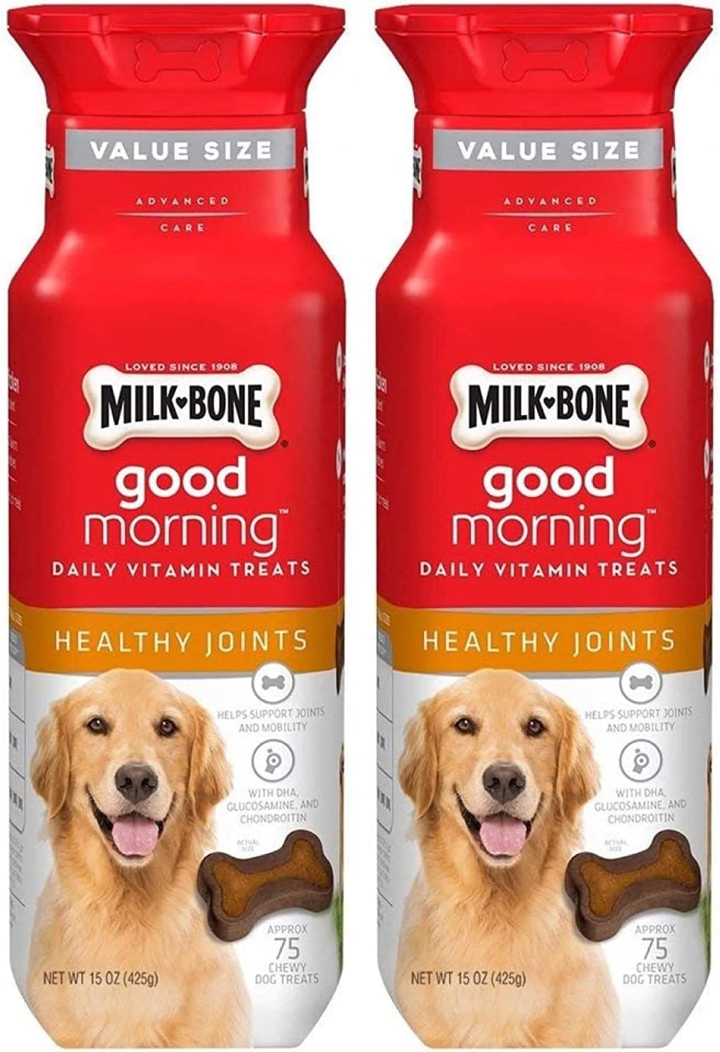 Milk-Bone Good Morning Healthy Joints Daily Vitamin Dog Treats, 15 oz., Pack of 2