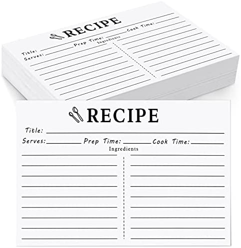 70 Count Recipe Cards, Recipe Cards 4x6 White, 4x6 Recipe Cards Double Sided, Blank Recipe Cards for Bridal Shower and Wedding