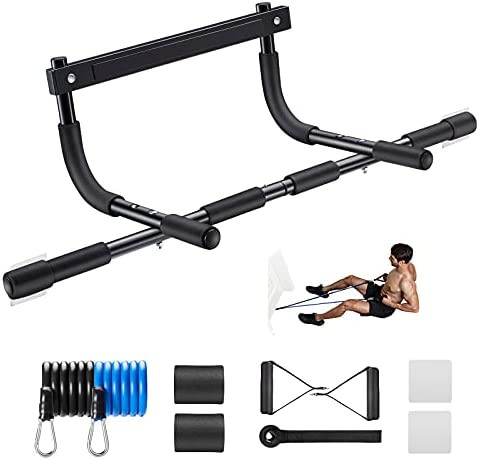 Ally Peaks Pull Up Bar for Doorway | Thickened Steel Max Limit 440 lbs Upper Body Fitness Workout Bar| Multi-Grip Strength for Doorway | Indoor Chin-Up Bar Fitness Trainer for Home Gym Portable