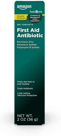 Amazon Basic Care First Aid Triple Antibiotic Ointment, Treats Minor Cuts, Scrapes and Burns, 2 Ounce