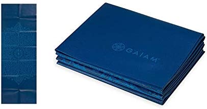 Gaiam Yoga Mat - Folding Travel Fitness & Exercise Mat - Foldable Yoga Mat for All Types of Yoga, Pilates & Floor Workouts (68"L x 24"W x 2mm Thick)