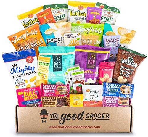Healthy NON-GMO and VEGAN Snacks Care Package (28 Ct): Featuring delicious, wholesome, nutrient dense vegan snacks. Healthy Gift Basket Alternative, Snack Variety Pack, College Student Care Package