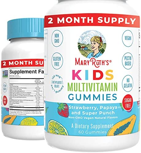 MaryRuth's Kids Multivitamin Gummies | Sugar Free | 2 Month Supply | Kid & Toddlers Age 2+ Daily Multivitamin: Vitamin C, D3, Zinc | Kids Vitamins | Only 1 Gummy Per Day | 60 Ct (60 Day Supply)