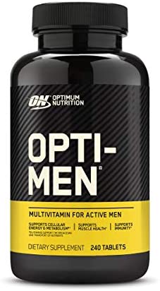 Optimum Nutrition Opti-Men, Vitamin C, Zinc and Vitamin D, E, B12 for Immune Support Mens Daily Multivitamin Supplement, 240 Count (Packaging May Vary)