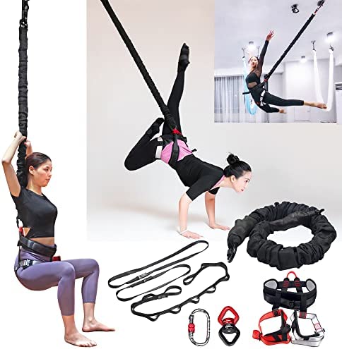 PRIOR FITNESS Bungee Fitness Set Yoga Bungee Cord Rope Resistance Air Dance Rope Exercise Fitness Home Gym Professional Training Equipment