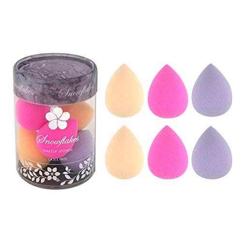 Snowflakes Mini Beauty Makeup Sponge Blender for Eyes , Small Makeup Sponges Under Eyes 6 pcs,Latex Free.