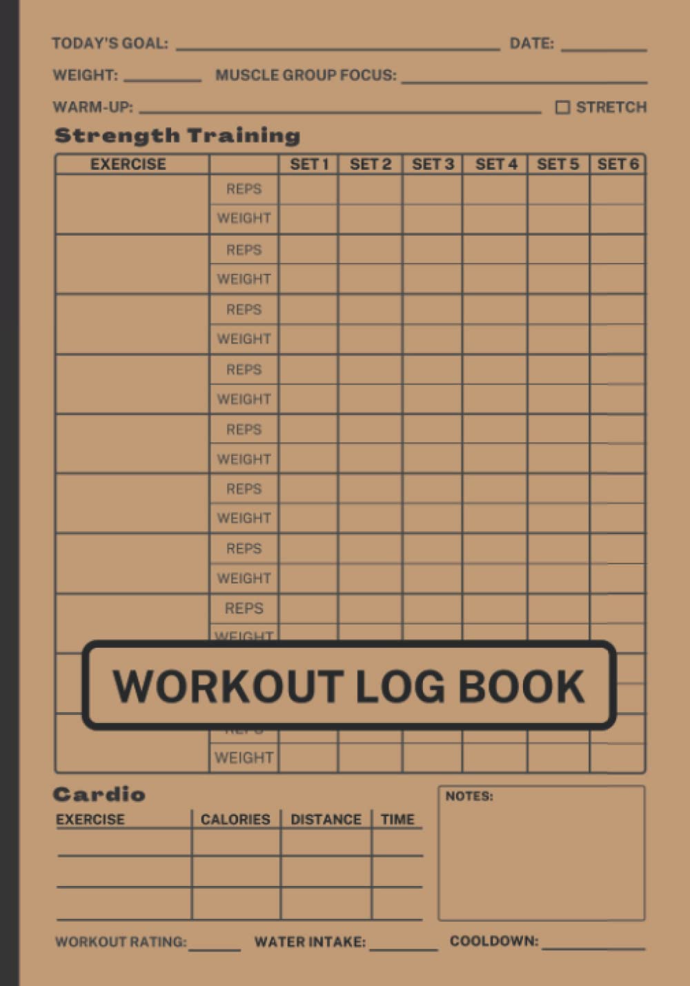 Workout Log Book: Simple Fitness & Exercise Tracker Journal | Gym Planner Notebook