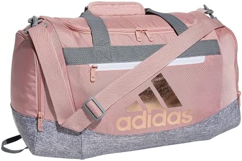 adidas Defender 4 Small Duffel Bag, Wonder Mauve Pink/Jersey Grey/Grey