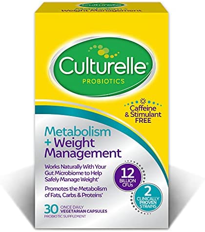 Culturelle Healthy Metabolism + Weight Management Probiotic Capsules (Ages 18+) – 30 Count – Helps Safely Manage Weight & Promote The Metabolism of Fats, Carbs & Proteins – Caffeine & Stimulant Free