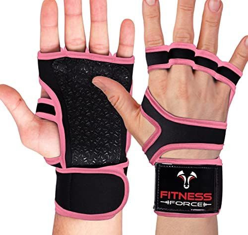 Fitness Force Ventilated Gym Gloves for Men with Built-in Wrist Support for Workouts Weightlifting Gloves Workout Gloves for Women Exercise Fitness Gloves Perfect for Powerlifting, Cross Training