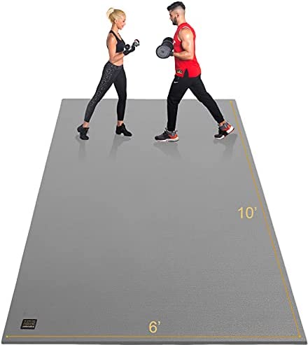 GXMMAT Extra Large Exercise Mat 10'x6'x7mm, Ultra Durable Workout Mats for Home Gym Flooring, Shoe-Friendly Non-Slip Cardio Mat for MMA, Plyo, Jump, All-Purpose Fitness