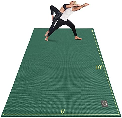 GXMMAT Extra Large Yoga Mat 10'x6'x7mm, Thick Workout Mats for Home Gym Flooring, Non-Slip Quick Resilient Barefoot Exercise Mat for Pilates, Stretching, Non-Toxic, Extra Wide and Ultra Comfortable