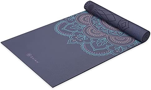 Gaiam Yoga Mat - Premium 6mm Print Reversible Extra Thick Non Slip Exercise & Fitness Mat for All Types of Yoga, Pilates & Floor Workouts (68" x 24" x 6mm Thick)