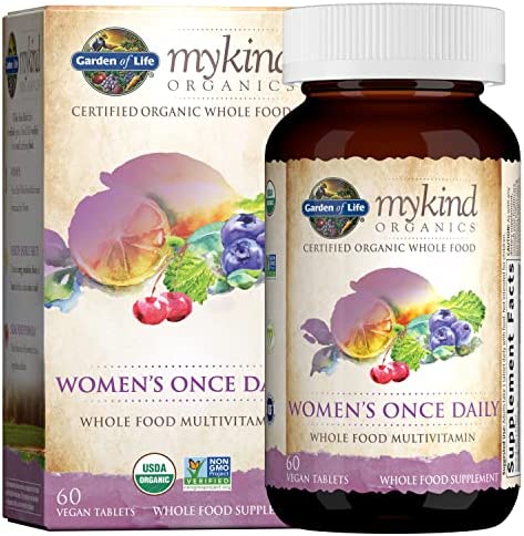 Garden of Life Multivitamin for Women - mykind Organics Women's Once Daily Multi - 60 Tablets, Whole Food Multi with Iron, Biotin, Vegan Organic Vitamin for Women's Health, Energy Hair Skin and Nails