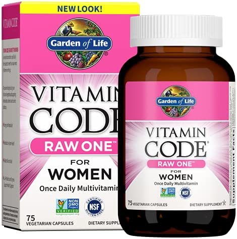 Garden of Life Vitamin Code Raw One Once Daily Multivitamin Capsules, Fruits, Veggies, Probiotics for Womens Health, Vegetarian, Gluten Free, 75 Count