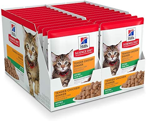 Hill's Science Diet Kitten Wet Cat Food Pouch, Chicken Recipe, 2.8 oz, 24 pk