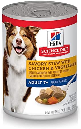 Hill's Science Diet Senior 7+ Wet Dog Food, Savory Stew with Chicken & Vegetables