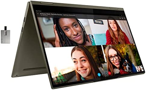 Lenovo 2022 Yoga 7i 2-in-1 360° 15.6" Touch Screen Laptop, Intel Evo Platform Core i7 1165G7, 12GB RAM, 1TB PCIe SSD, Intel Iris Xe Graphics, Backlit Keyboard, Win 11, Dark Moss, 32GB USB Card