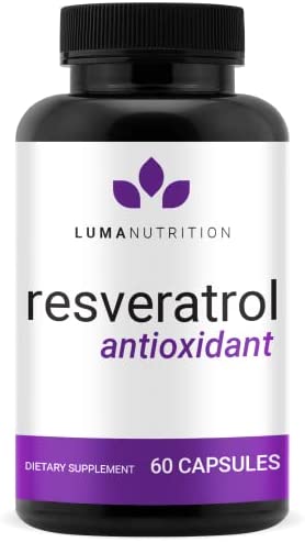 Luma Nutrition High Purity Resveratrol Capsules - 98% Trans-Resveratrol - Reservatrol Supplement - Antioxidant - USA - 60 Capsules