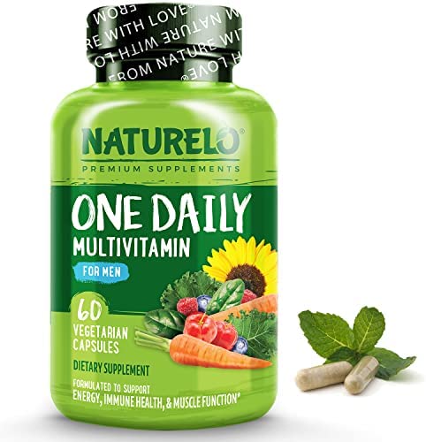 NATURELO One Daily Multivitamin for Men - with Vitamins & Minerals + Organic Whole Foods - Supplement to Boost Energy, General Health - Non-GMO - 60 Capsules - 2 Month Supply