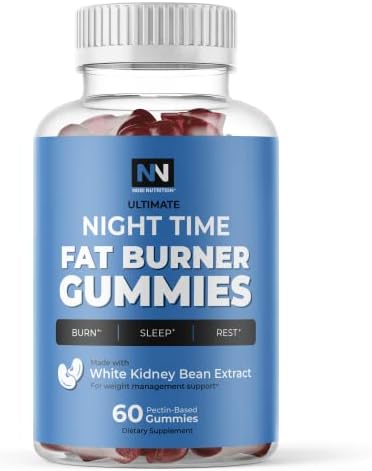 Night Time Fat Burner Gummies | Weight Loss & Sleep Support Supplement | Slimming Hunger Suppressant & Metabolism Booster to Shred Belly Fat While You Sleep | Nighttime Diet Gummies for Women & Men