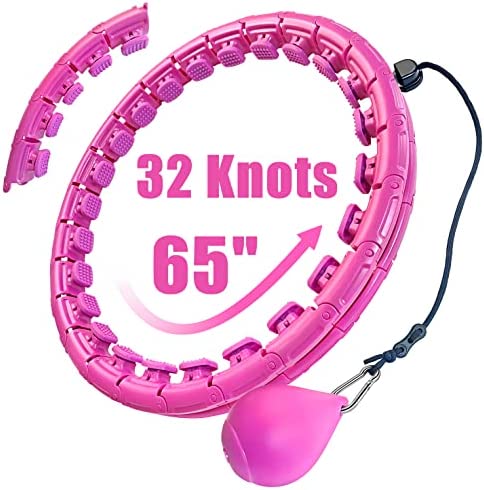 OurStarry 32 Knots Weighted Hula Circle Fit Workout Hoop Plus Size, Infinity Hoola Fitness Massage Hoops Extra Large, Smart Waist Exercise Ring for Adults Weight Loss