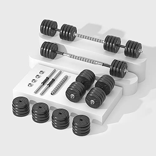 RUNWE Adjustable Dumbbells Barbell Set of 2, 40 50 70 90 100 lbs Free Weight Set at Home/Office/Gym Fitness Workout Exercises Training for Men/Women/Beginner/Pro