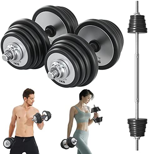 RUNWE Pure Steel Adjustable Dumbbells - Barbell Weights Set 60/90/110 lb Exercise Fitness Dumbbells Free Weight at Home Gym Office¡­