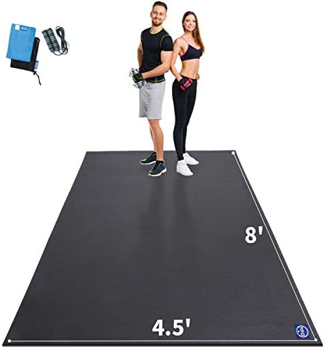 Extra Large Exercise Mat for Home Workout 96 x 54 inch, Workout Mats for Home Gym Flooring, Thick Ultra Durable Cardio Mat, Ideal for All Intense Fitness- Shoe Friendly, Eco Friendly