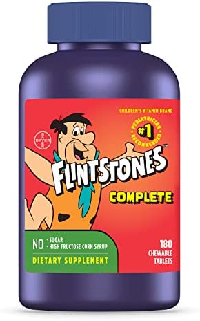 Flintstones Chewable Kids Vitamins, Complete Multivitamin for Kids and Toddlers with Iron, Calcium, Vitamin C, Vitamin D & more, 180 count (Packaging May Vary)