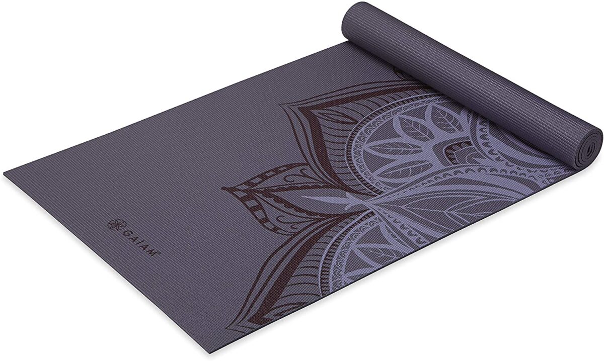 Gaiam Print Yoga Mat, Non Slip Exercise & Fitness Mat for All Types of Yoga, Pilates & Floor Exercises