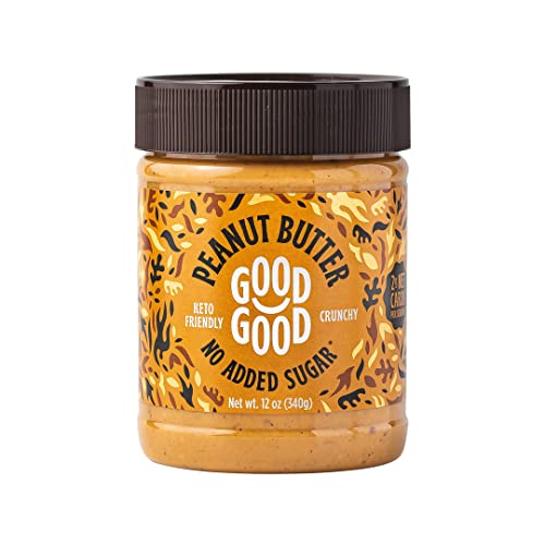 Good Good Crunchy Peanut Butter Keto Friendly - Low Calorie without Added Sugars - Vegan - No Palm Oil or Preservatives