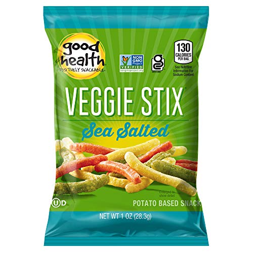 Good Health Veggie Stix Sea Salt Bag, Gluten Free, Crunchy, Great for Lunches or Snacking on The Go, 24 Oz, 24 Count