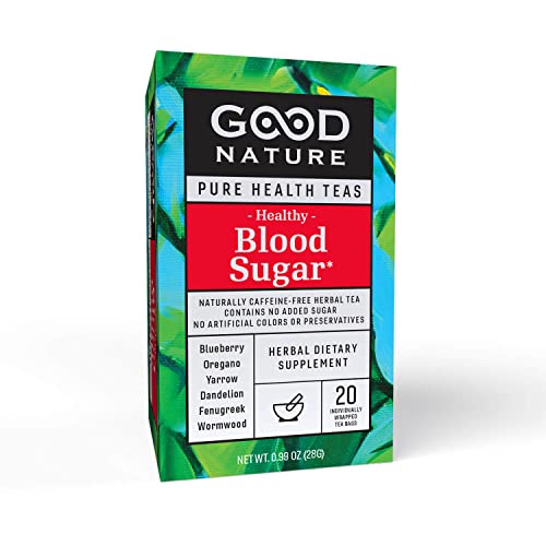 Good Nature Organic Healthy Blood Sugar Tea 20 Individually Wrapped Bags Pack Of 2