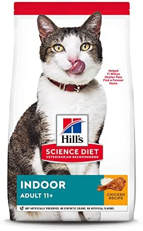 Hill's Science Diet Dry Cat Food, Adult 11+, Indoor, Chicken Recipe, 3.5 lb. Bag