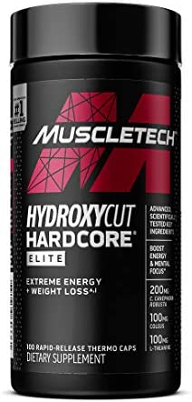 Hydroxycut Hardcore Elite | Maximum Intensity Supplement | Focus + Energy Pills | 100 Pills