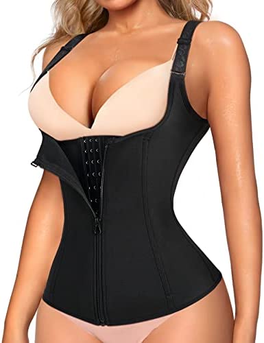 LODAY Waist Trainer Corset for Weight Loss Tummy Control Sport Workout Body Shaper Black