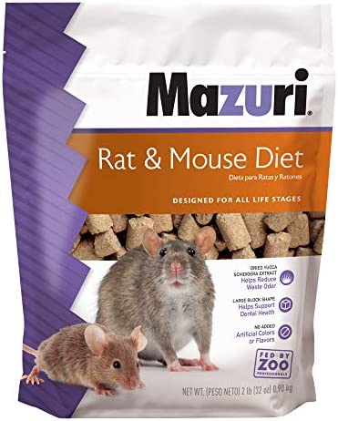 Mazuri | Vegetarian Rat & Mouse Diet | Rodent Food| 2 Pound (2 Lb.) Bag