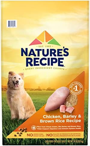 Nature's Recipe Adult Dry Dog Food, Chicken & Rice Recipe, 24 Pound Bag