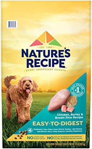 Nature’s Recipe Easy to Digest Dry Dog Food, Chicken, Rice & Barley Recipe, 24 Pound Bag