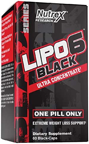 Nutrex Research Lipo-6 Black Ultra Concentrate | Thermogenic Energizing Fat Burner Supplement, Increase Weight Loss, Energy & Intense Focus | 60Count